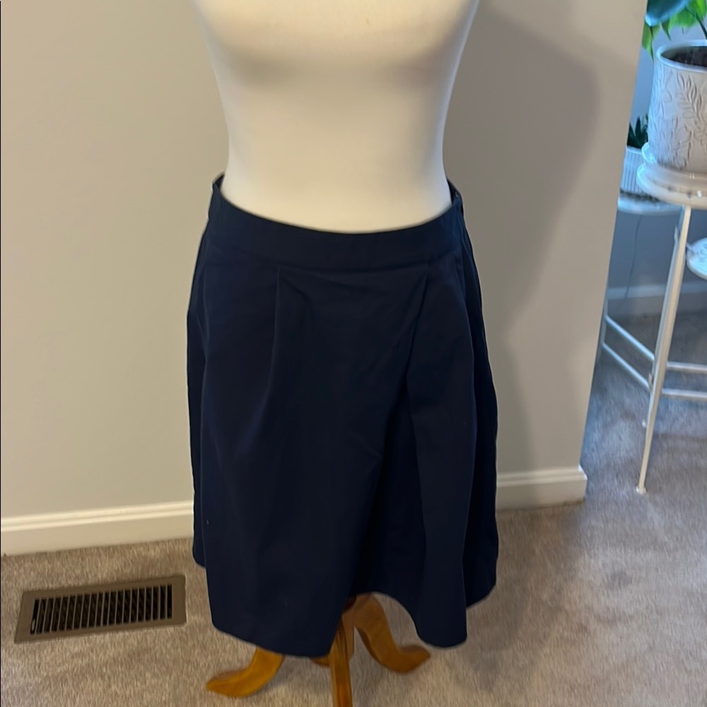 Brooks Brothers Blue Pleated A-Line Skirt for Work